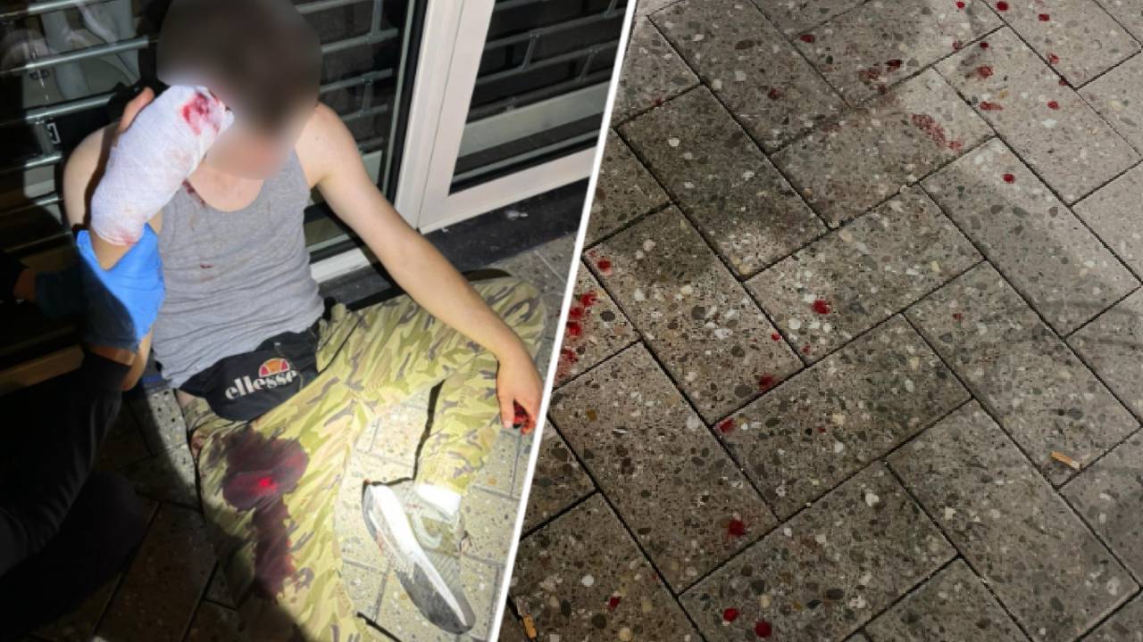 Man gewond na val in glas tijdens nacht in Eindhoven (foto: handhaving Eindhoven).