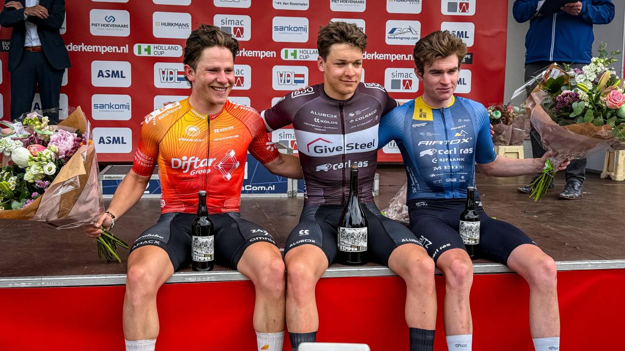 De eerste drie bij de Omloop der Kempen.