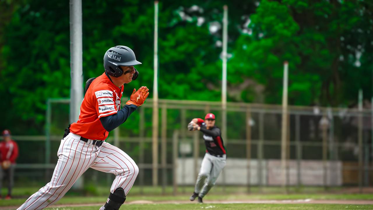 Thijmen Peters gaat met de Oosterhout Twins naar de Baseball Champions League (foto: Gizzomedia/ Gijs van Zalingen).