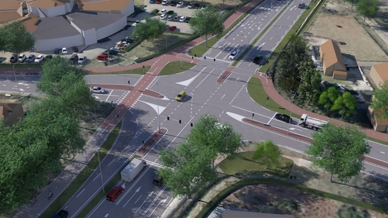 Impressie kruispunt Raambrug (foto: provincie Noord-Brabant).