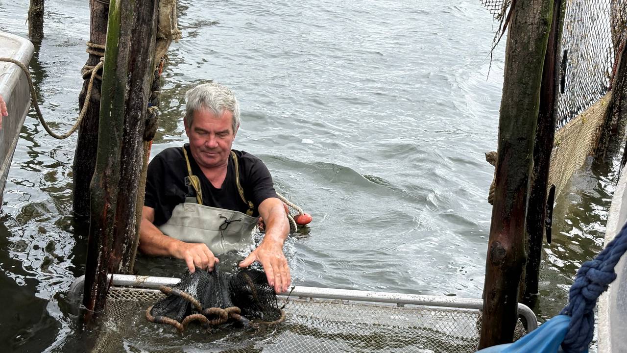Henk is een van de laatste weervissers (foto: Raymond Merkx).