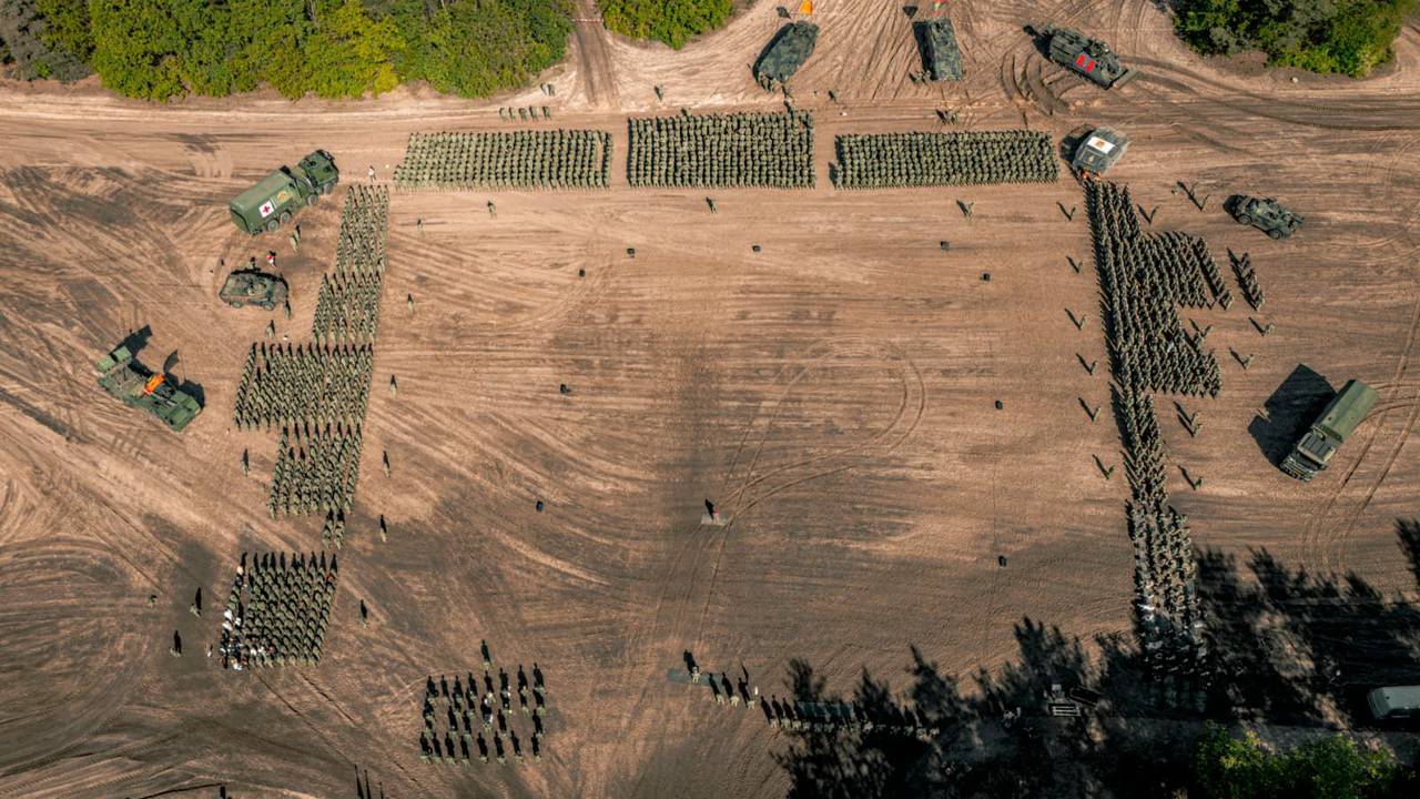 Defensiedrone maakte overzichtsfoto (foto: defensie  / sergeant Mark Sleddens) 