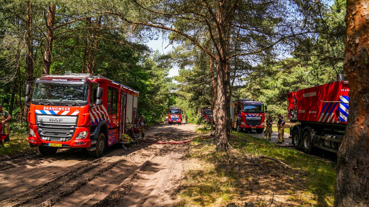 Grote natuurbrand op defensieterrein bij Budel, pannetje gevonden in bos (Foto: Dave Hendriks / Persbureau Heitink).