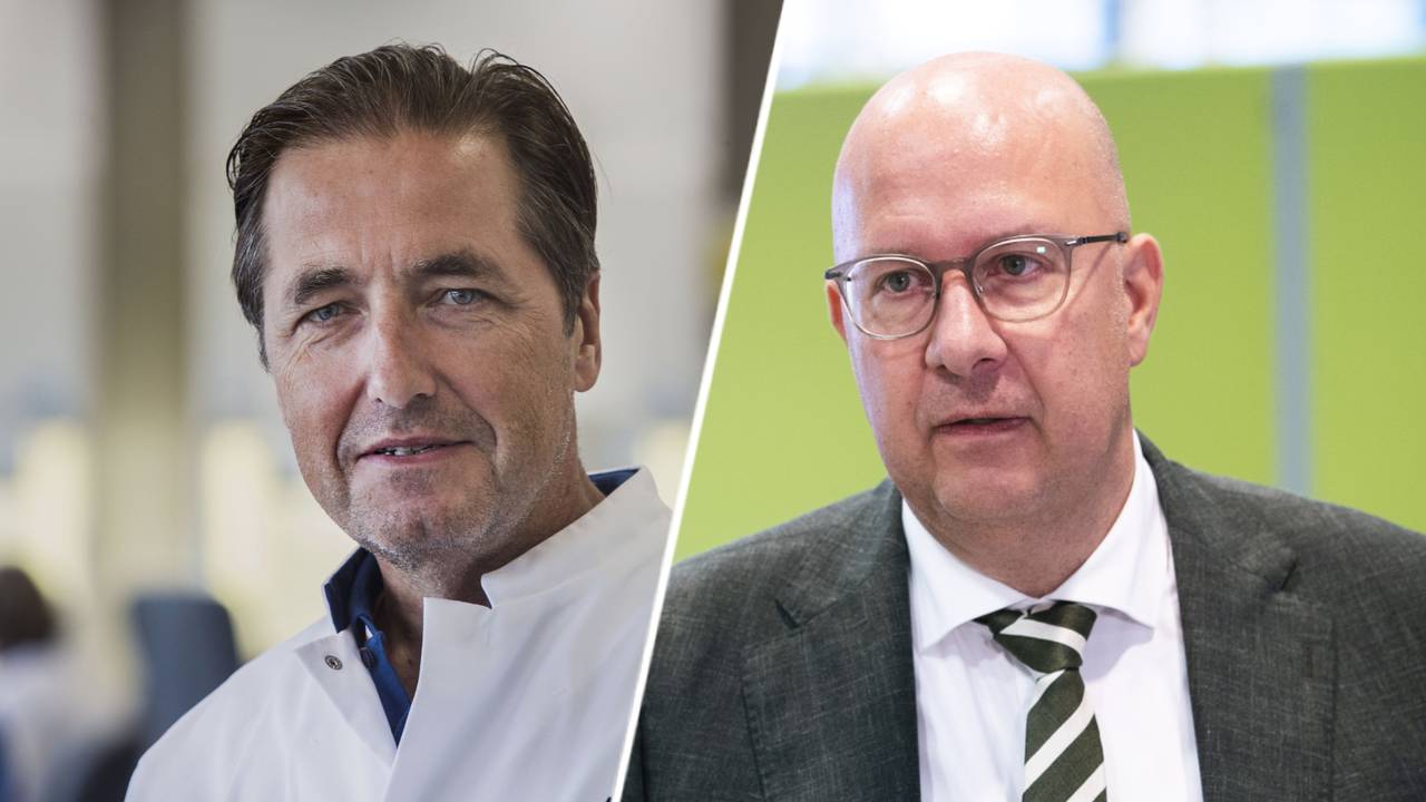 De Bredase microbioloog Jan Kluytmans, en de Bossche burgemeester Jack Mikkers (foto: ANP).