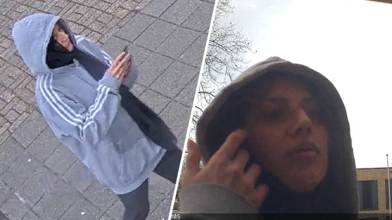 De verdachte die een groot geldbedrag van de rekening haalde met een gestolen pinpas (foto's: Politie.nl). 