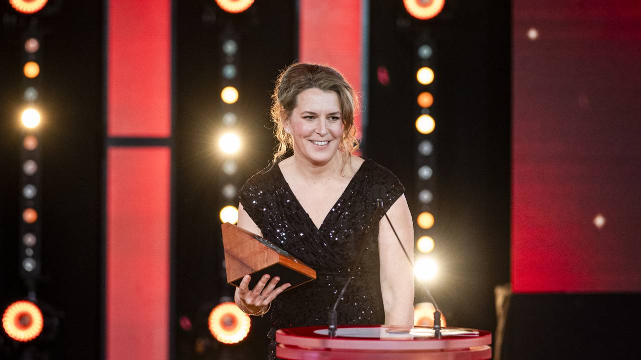  Irene Wüst na het winnen van de Fanny Blankers-Koen Carrièreprijs van het jaar 2025 (foto: ANP 2025/Robin van Lonkhuijsen).