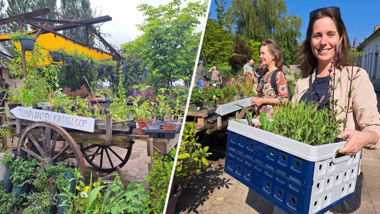 De Tuinplantenkringloop in Breda met blije klanten (foto's: Klaske Delhij).