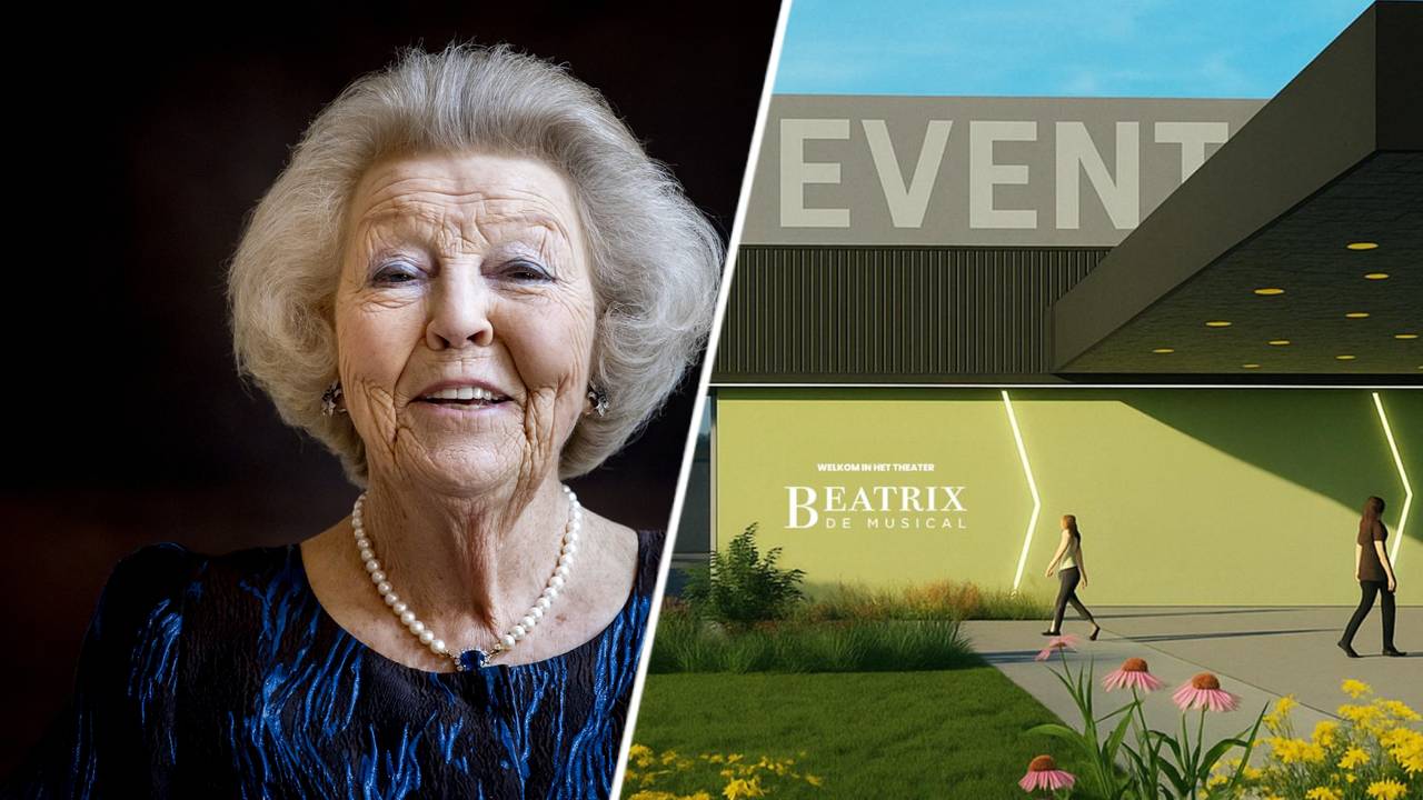 Links: Prinses Beatrix, rechts: een impressie van het vernieuwde theater (Foto: ANP/website Beatrix de Musical).