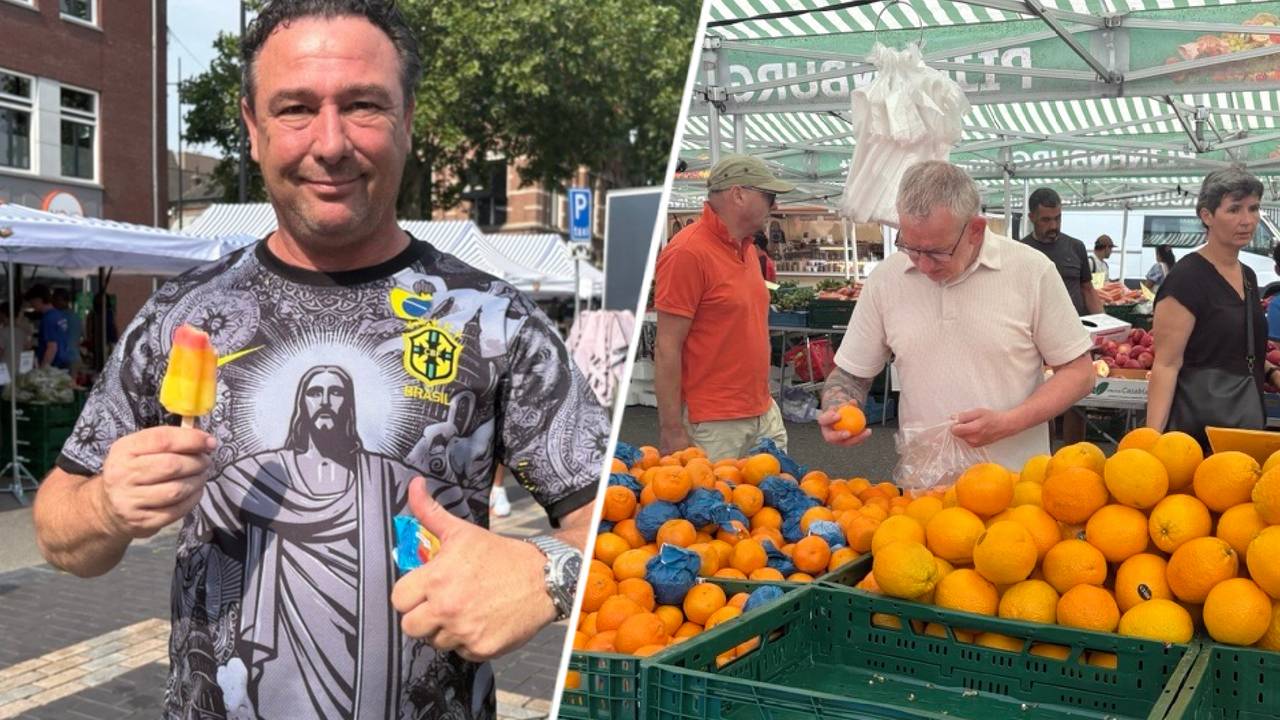 Verkoeling op de weekmarkt in Helmond