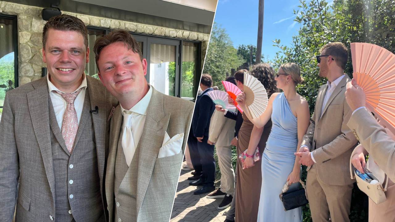 Wilco en Ruud gaven elkaar vrijdag het ja-woord in 39 graden. (foto: Floortje Steigenga)