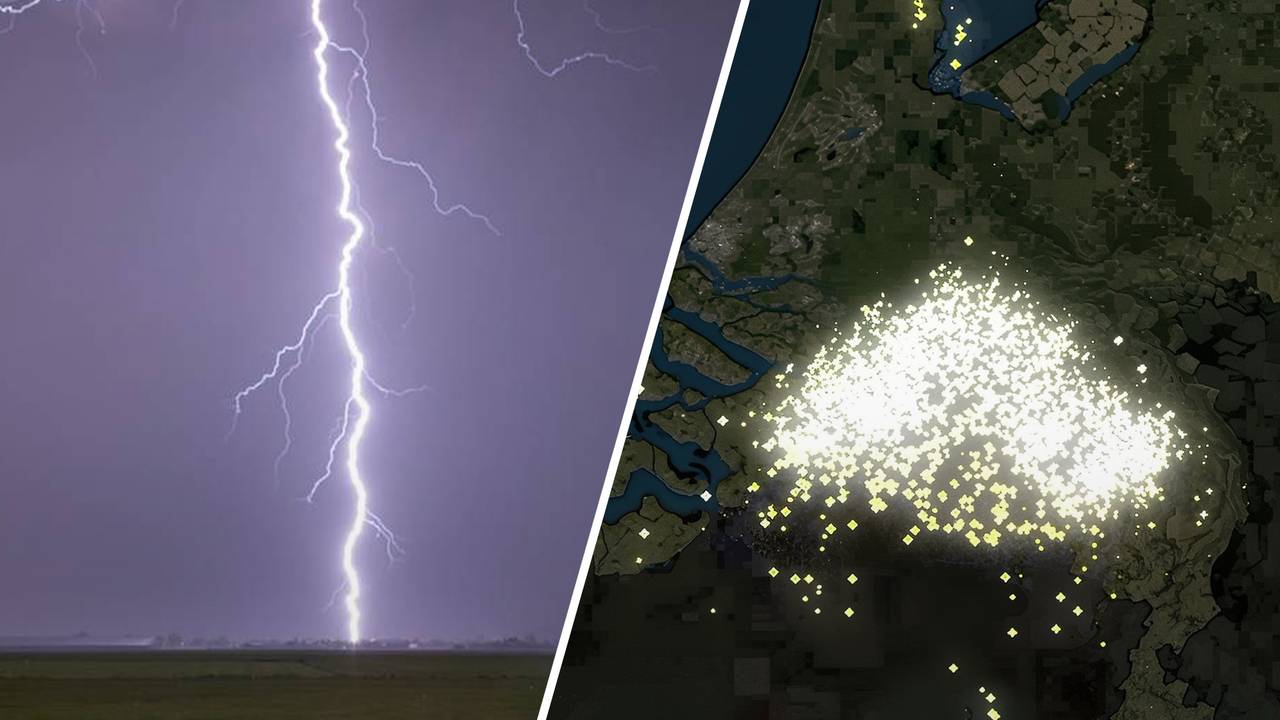Bliksemontladingen in Brabant (foto: Omroep Brabant/Vizualism)