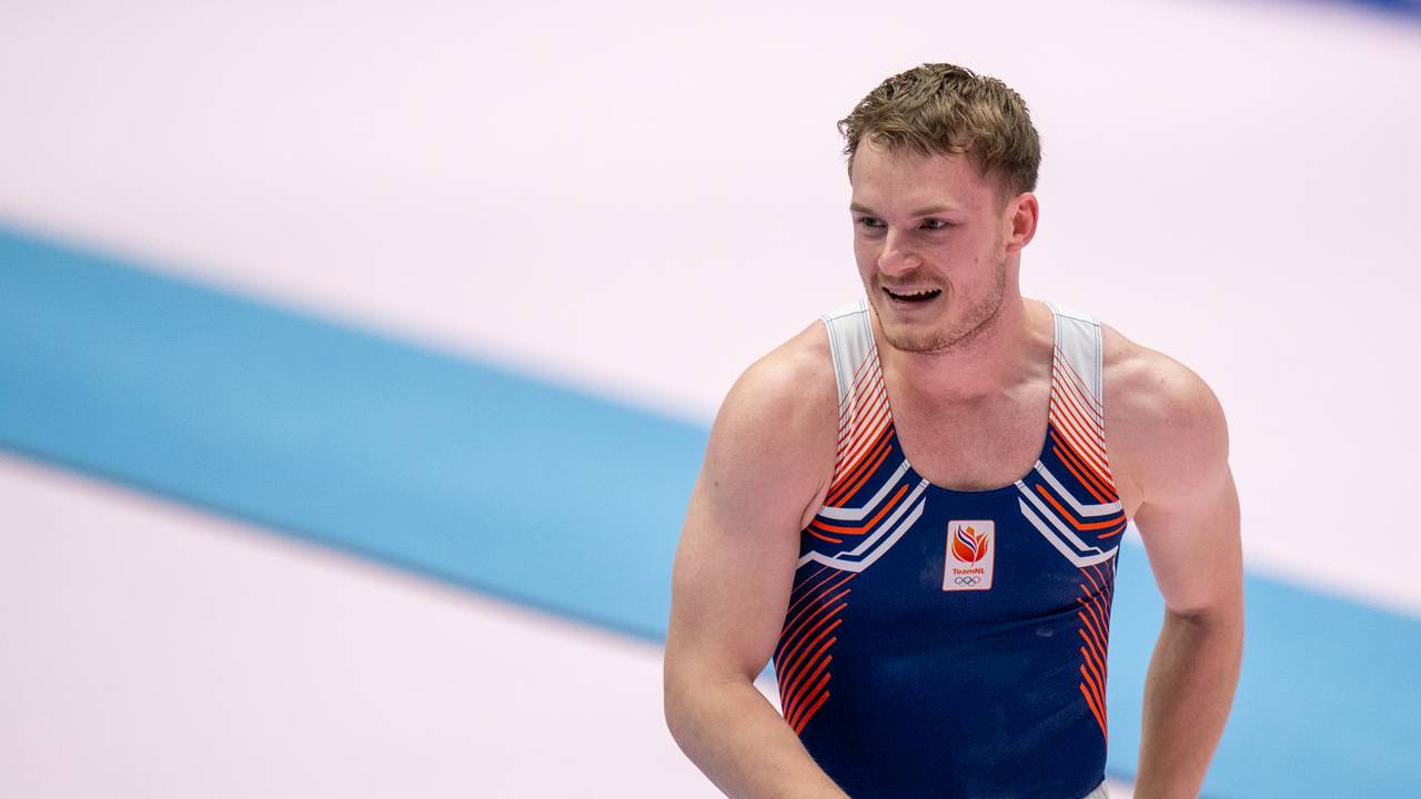 Trampolinespringer Milco Abrahams tijdens het EK dit jaar (foto: Henk Seppen/Orange Pictures).