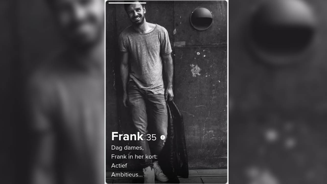 Een van de nepprofielen die gemaakt is met de foto's van Roy op Tinder.