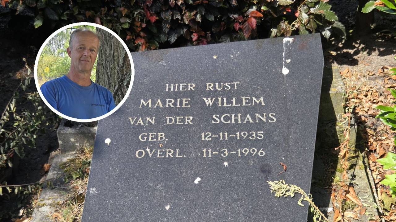 Het graf van Marie van der Schans dat keer op keer wordt vernield (foto: Henk van Ingen/Omroep Brabant)