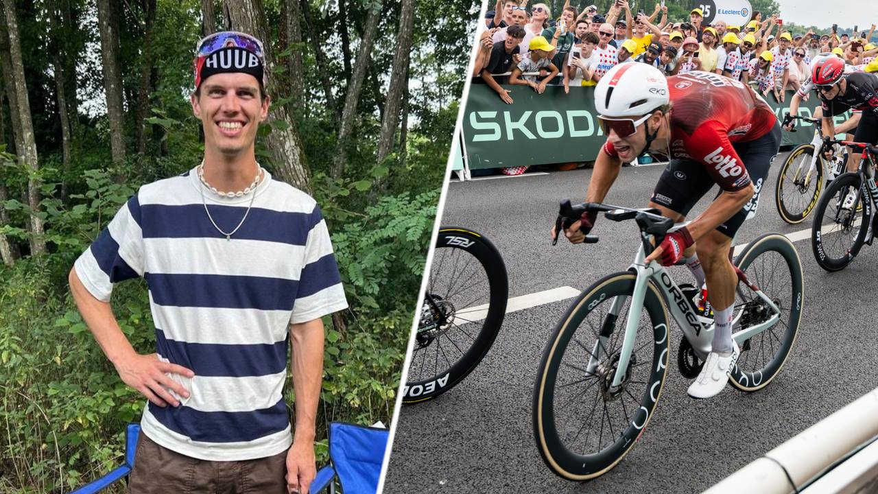 Bart Artz reist zijn broertje Huub Artz achterna tijdens de Tour de France (foto: privéfoto/David Pintes/ANP)