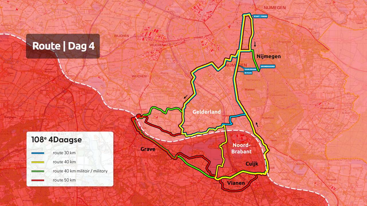 De Nijmeegse Vierdaagse komt op de slotdag door Brabant.