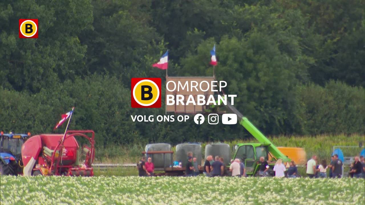 Boeren protesteren op A16 en A27 tegen stikstofplannen, tractoren langs weg