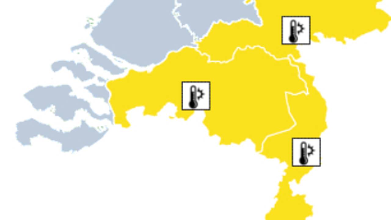 Code geel in Brabant: temperaturen lopen op tot 35 graden