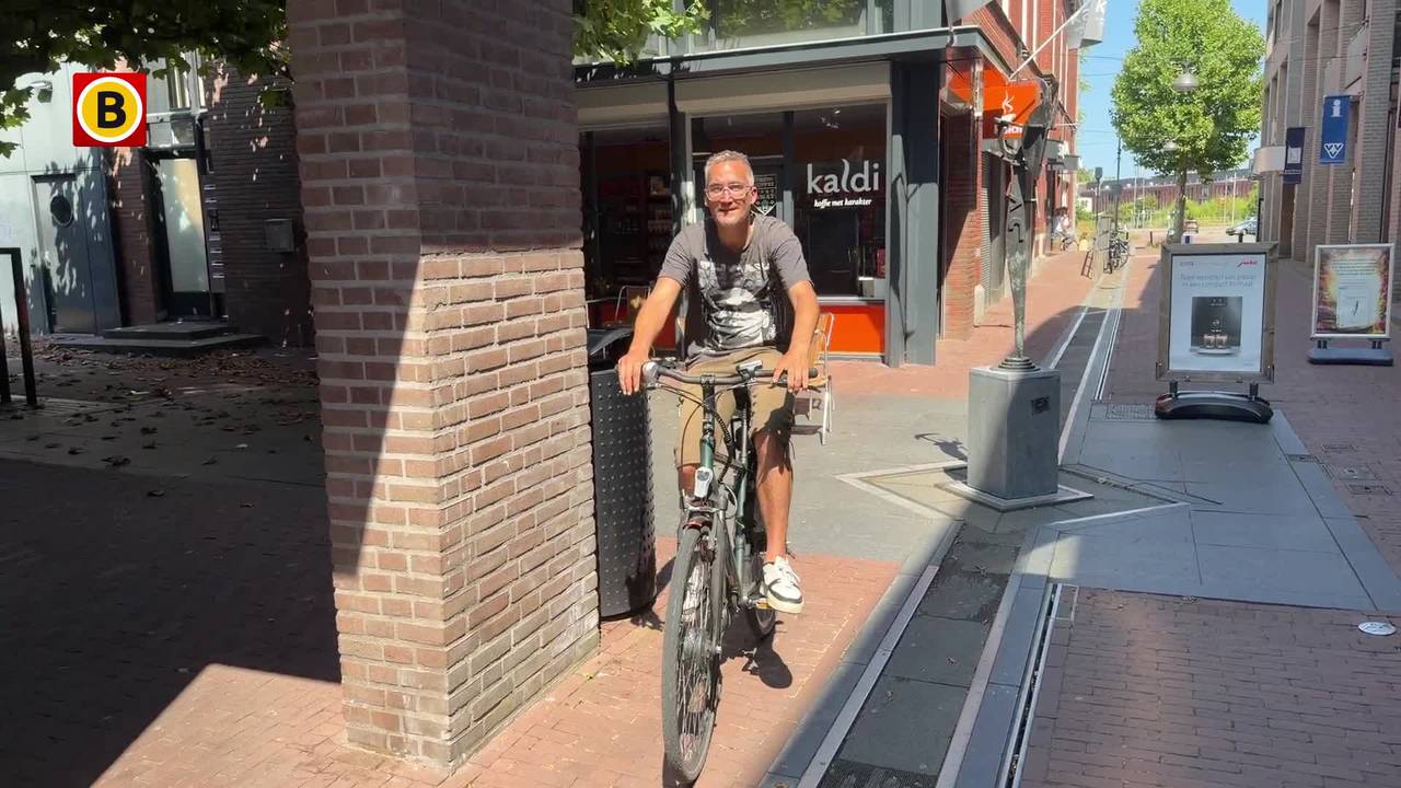 Winkeliers zijn fatbikers beu en bouwen hindernisparcours van reclameborden