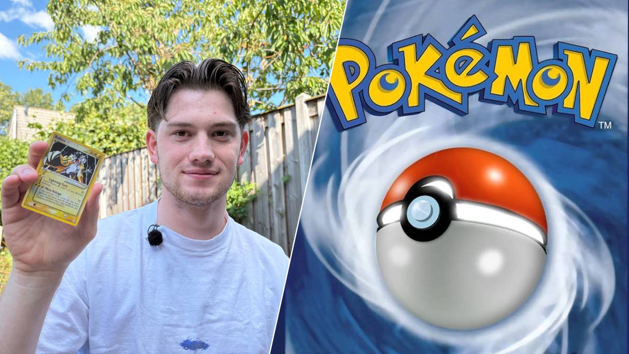 Hugo Sol met zijn neppe Pokémon-kaart