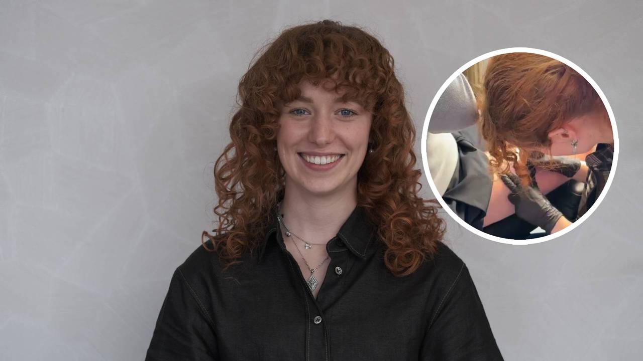 Maartje maakte een onverwachtse carrièreswitch en zette haar eerste tattoo bij haar vader (eigen foto's).