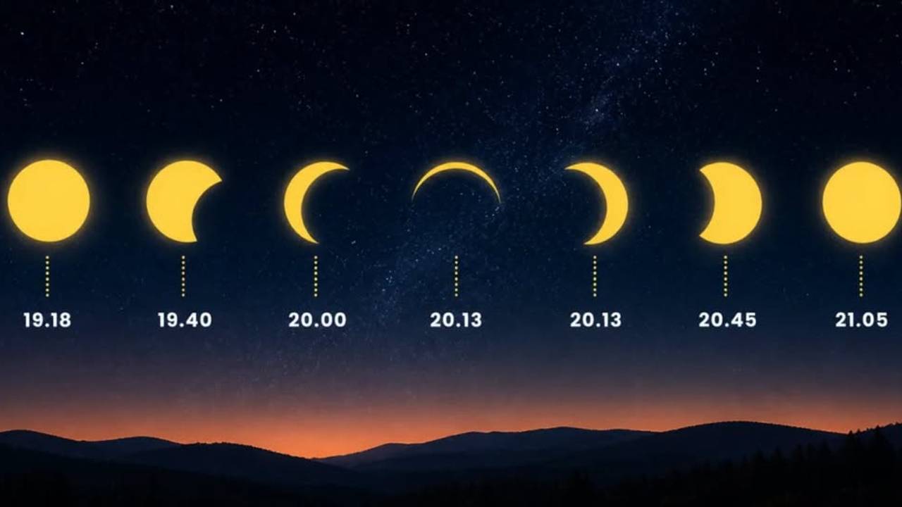 Zo gaat de eclips ongeveer verlopen dus bereid je voor! (Foto: Ruben Weytjens).
