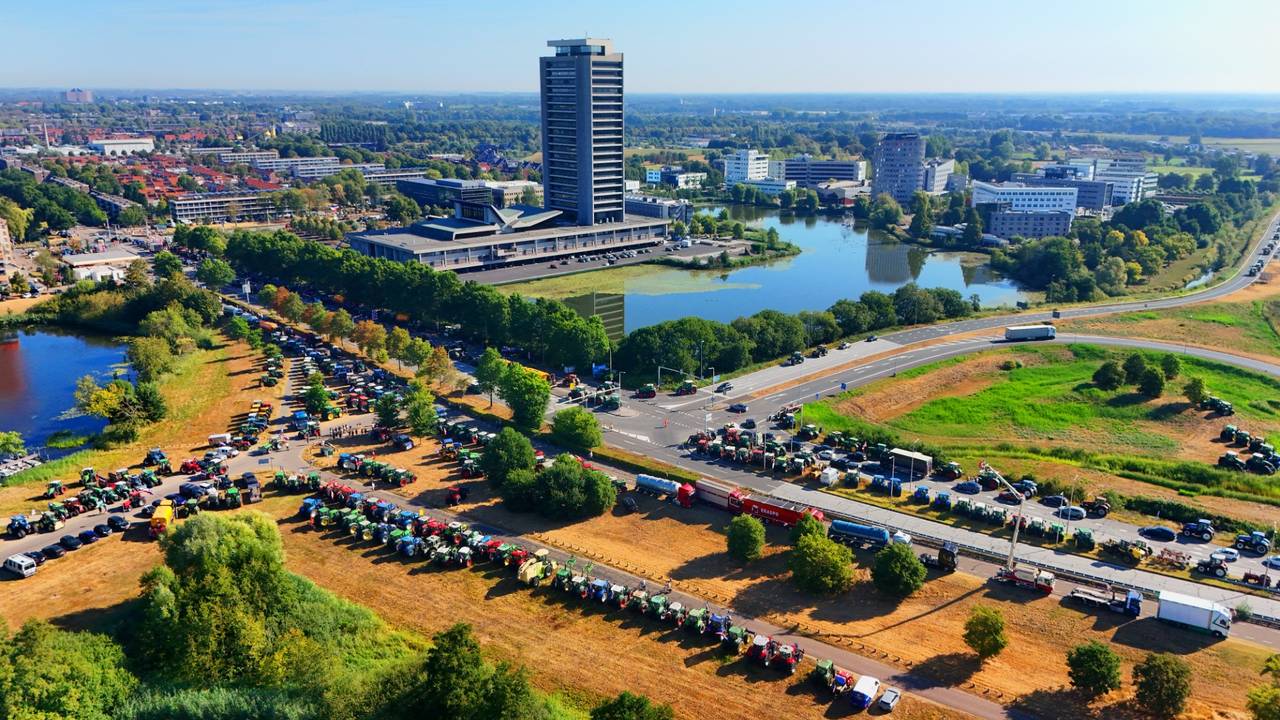 Zo zag het protest er van boven uit (foto: Bart Meesters / Persbureau Heitink).