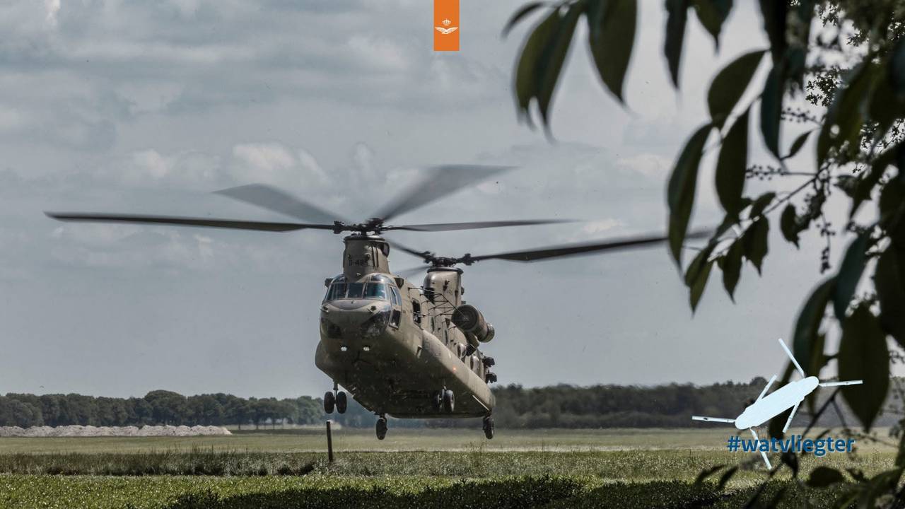 Chinook die aan het blussen was in België heeft panne
