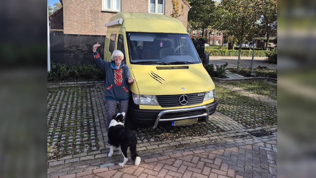 Toen Greetje twee jaar terug haar camper net had (foto: Greetje de Konink). 