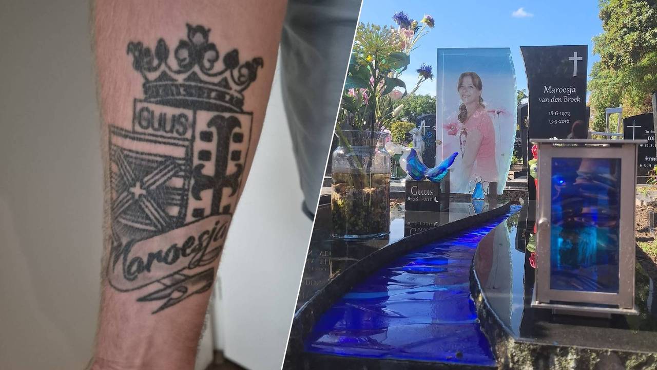De tattoo van Henri en het graf van Maroesja (privéfoto's).