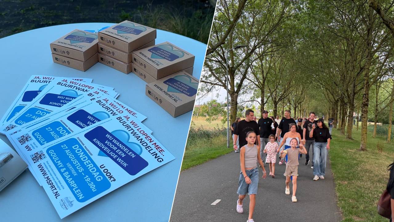 Zo'n honderd buurtbewoners wandelden donderdag door de wijk om hun zorgen te uiten (foto: Harry Schmeitz en Omroep Brabant).