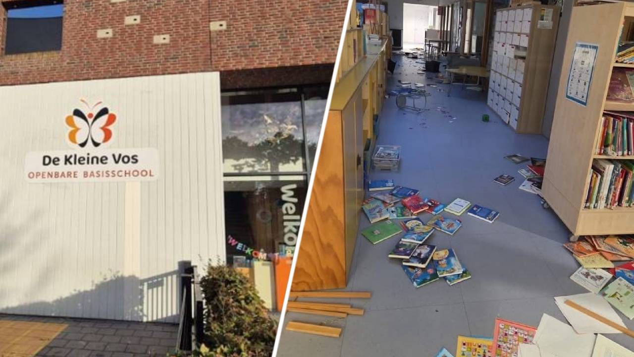 Ingebroken bij basisschool De Kleine Vos (foto: Geldrop-Mierlo24, politie).