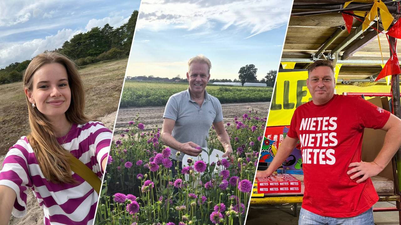 Anne, Frank en Henri emigreerden, maar komen ieder jaar terug voor het bloemencorso in Zundert (eigen foto's).