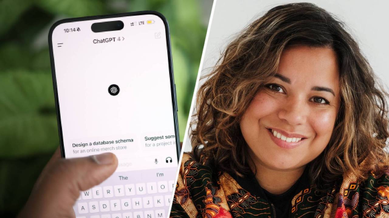 Docente Raimke Groothuizen maakt zich zorgen over AI in de klas (foto: Pexels en eigen beeld).
