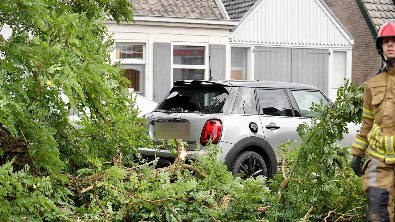 Tak valt op auto in Dongen, vrouw komt met schrik vrij