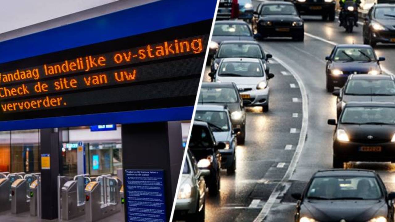 Openbaar vervoer rijdt niet door staking, drukte op de weg blijft uit