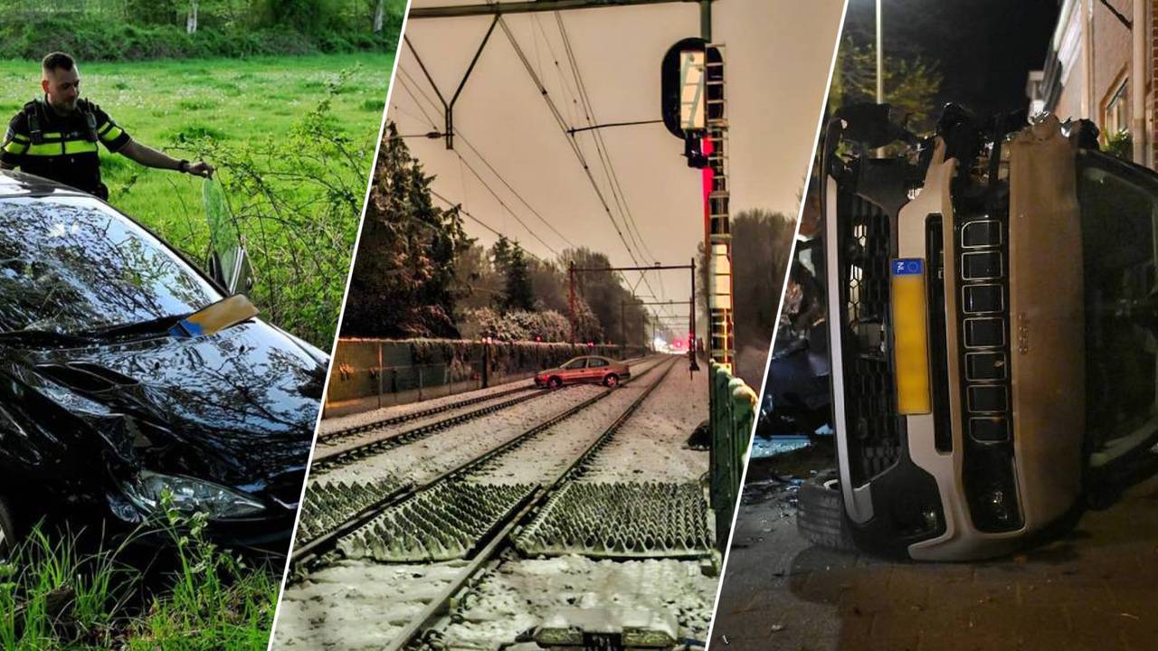 Allemaal bijzondere gebeurtenissen na een crash (foto's: Persbureau Heitink en SQ Vision).