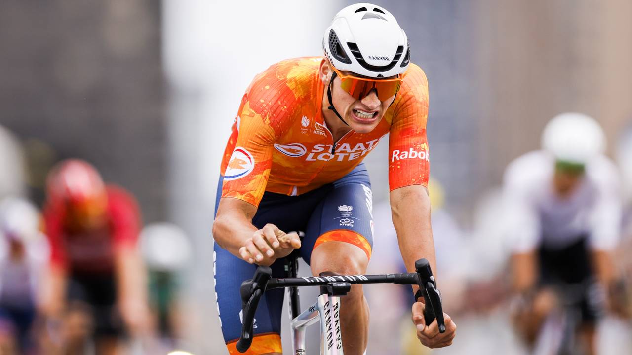 Mathieu van der Poel werd derde op het WK in Montreal (foto: Robin van Lonkhuijsen / ANP).
