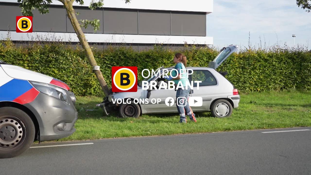 Auto met vier jongemannen erin knalt tegen boom, één gewondein