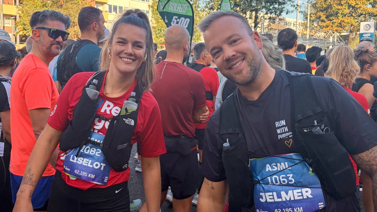 Jelmer en zus Liselot lopen voor het eerst een marathon (foto: Jan Peels).