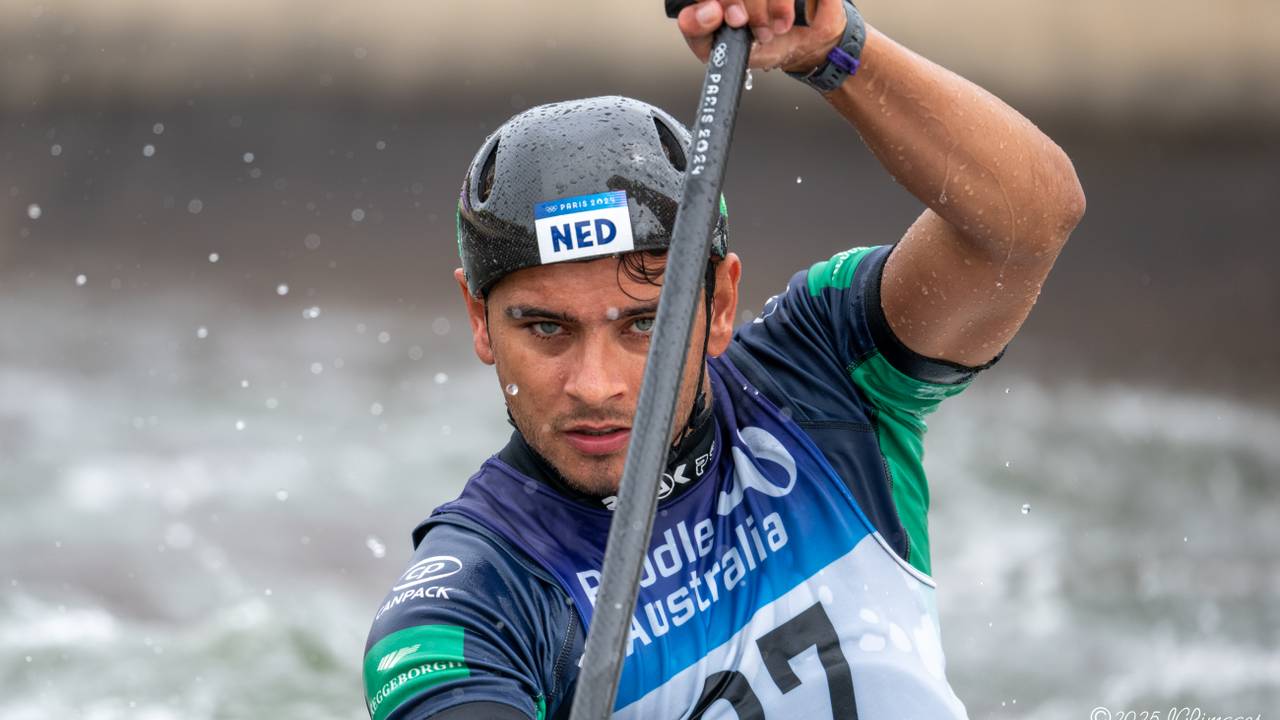 Joris Otten doet mee aan het NK kanoslalomvaren (foto: JGR Images).