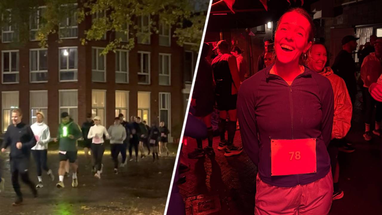 Hardlopen én daten (links) en een deelneemster (rechts).