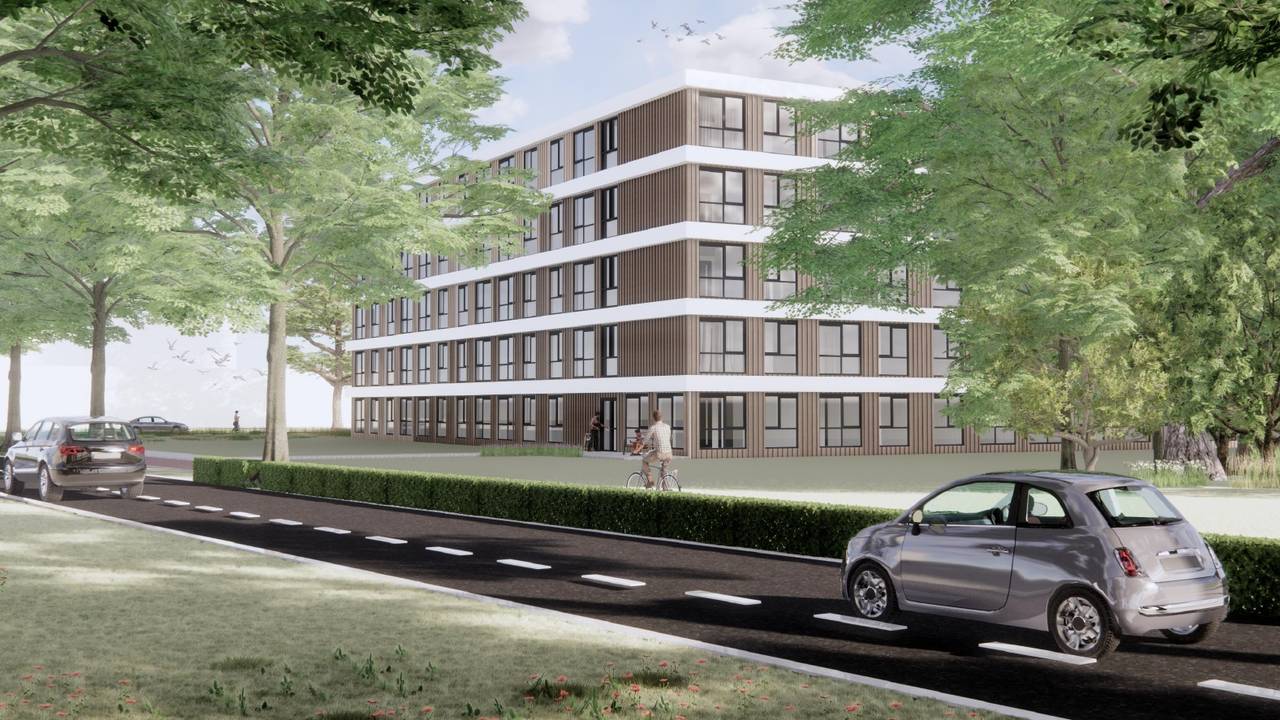 Impressie van de tijdelijke woningen die in Tilburg worden gebouwd. (foto: gemeente Tilburg)