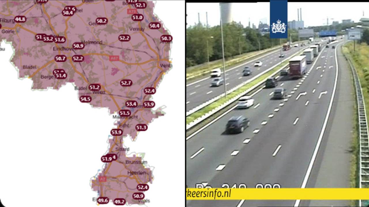 Wegdektemperaturen lopen flink op (foto: Rijkswaterstaat / X).