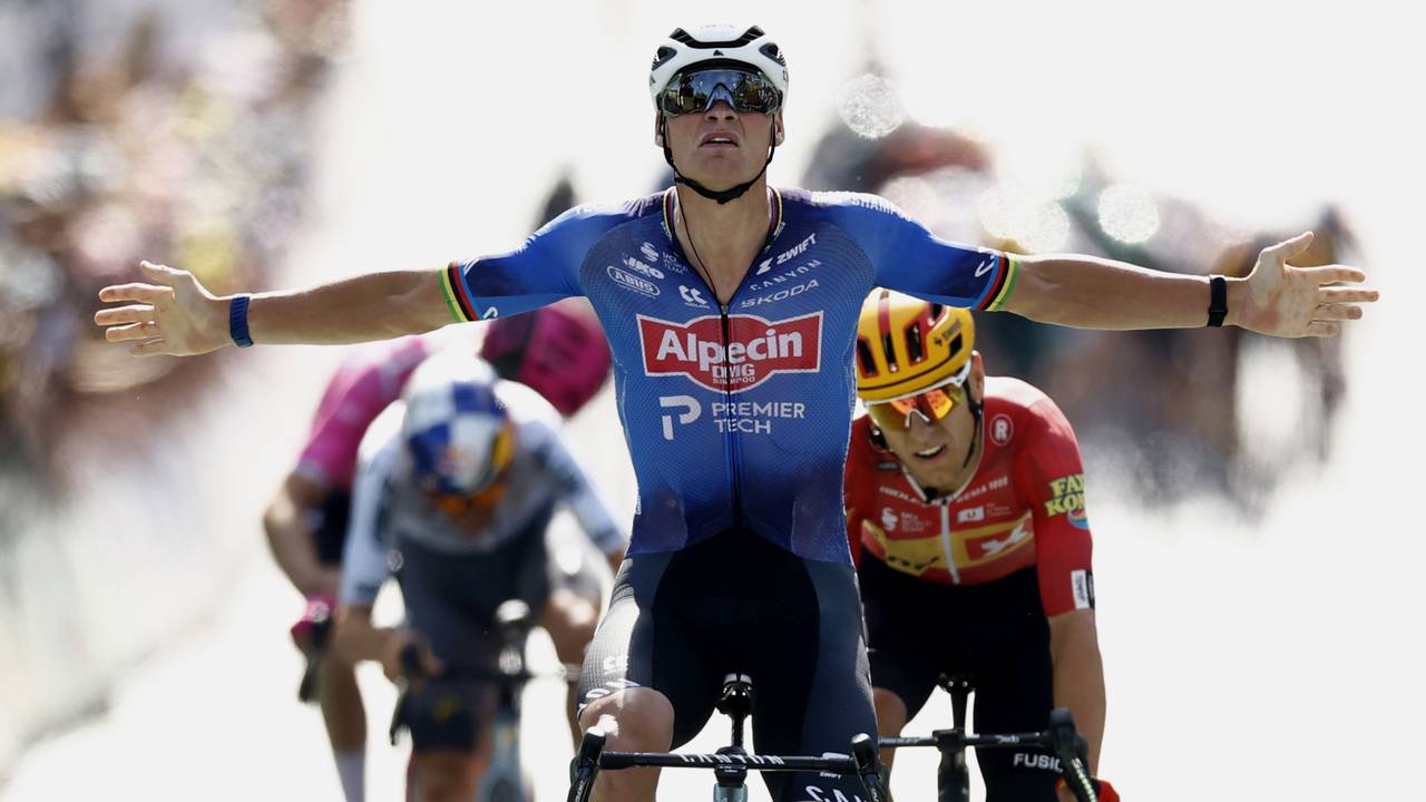 Mathieu van der Poel wint negende etappe van Tour de France (foto: ANP).