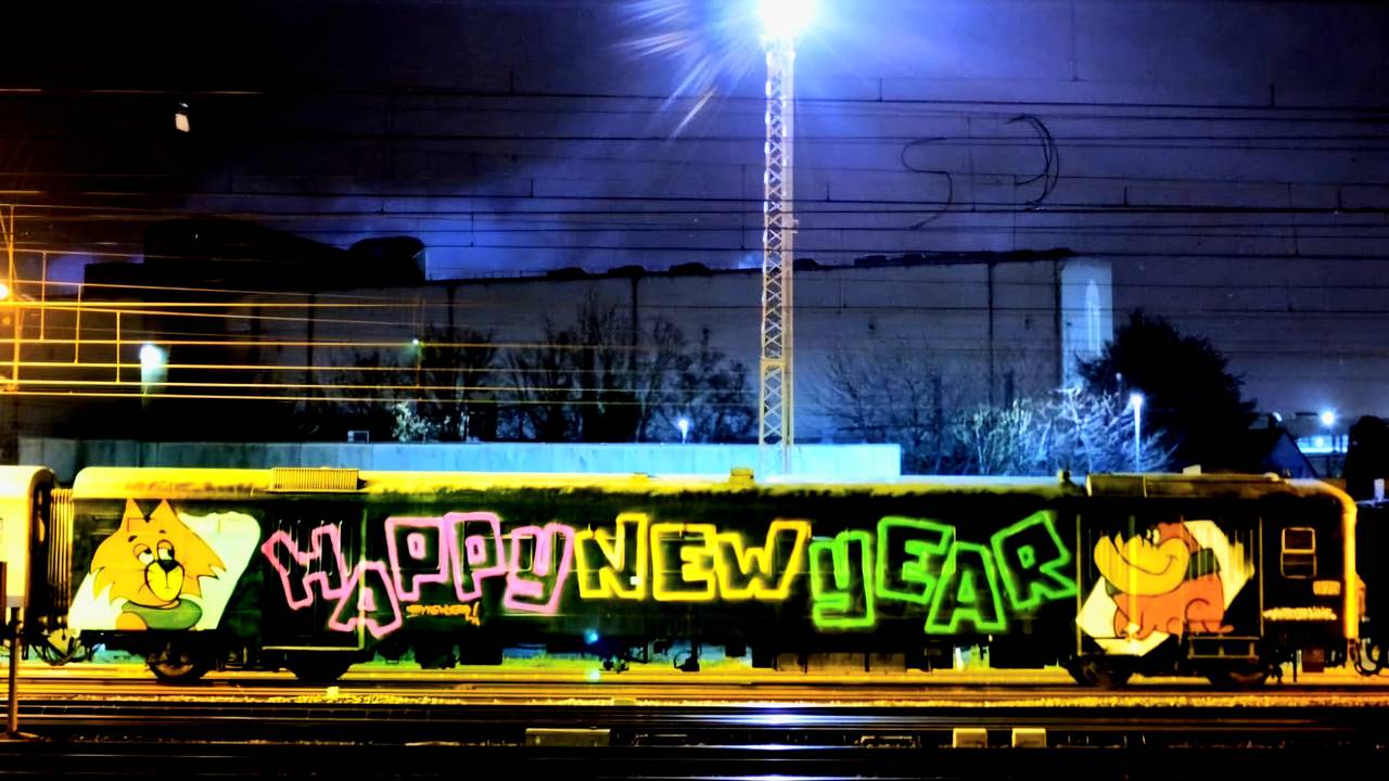 Happy New Year graffiti van Seyar (foto: Seyar).