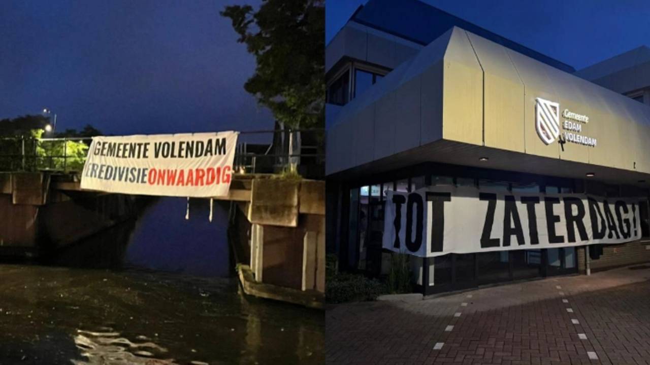 Protestactie in Volendam (foto: Tilburg Tifosi). 