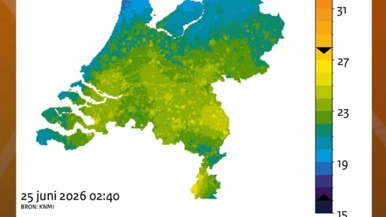 Het was een hele warme nacht van woensdag op donderdag (bron: KNMI).