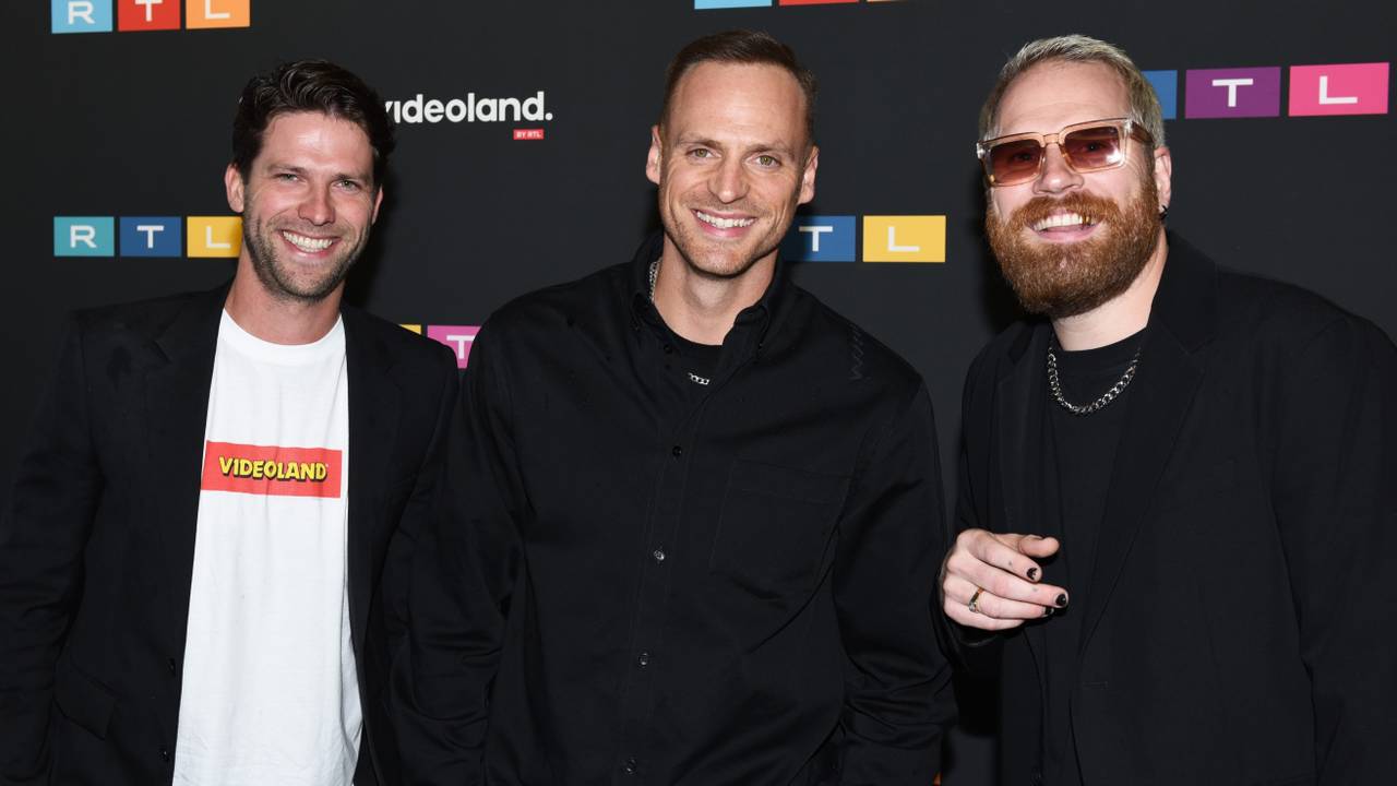 Thomas van der Vlugt, Giel de Winter en Stefan Jurriens van StukTV in 2024 (foto: ANP).