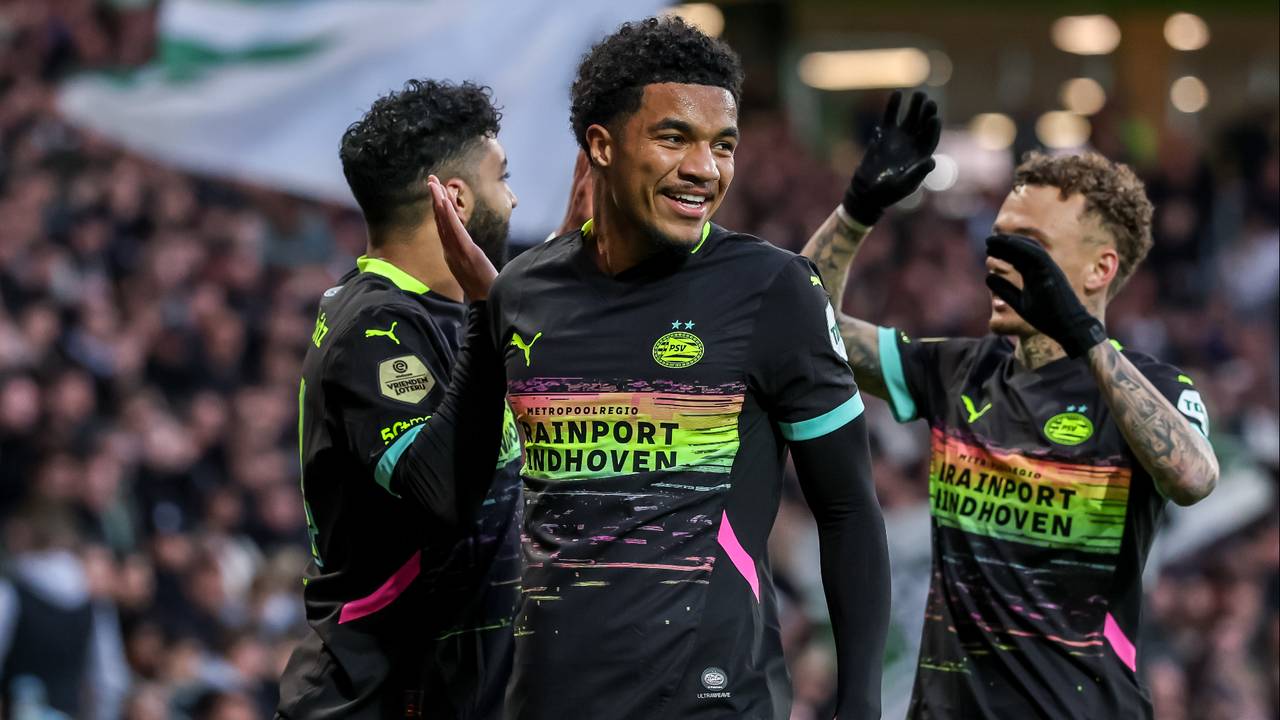 Malik Tillman maakte de 0-1 namens PSV tegen FC Groningen. (Foto: Pieter van der Woude/Orange Pictures)